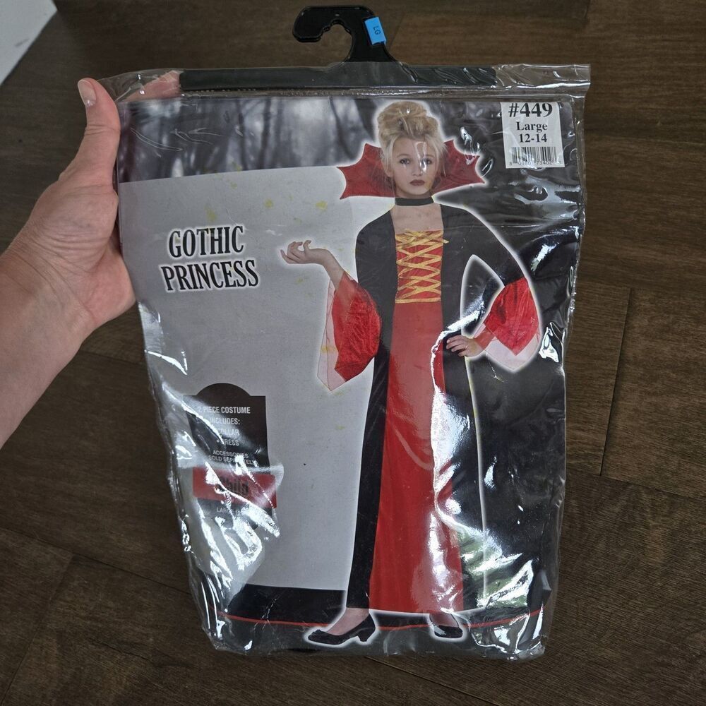 Gothic Princess Kids Halloween Costume Large 12 14 Years Old Girls NWT